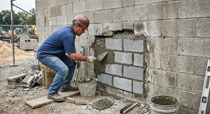Cinder Block Wall Repair in Alva, FL
