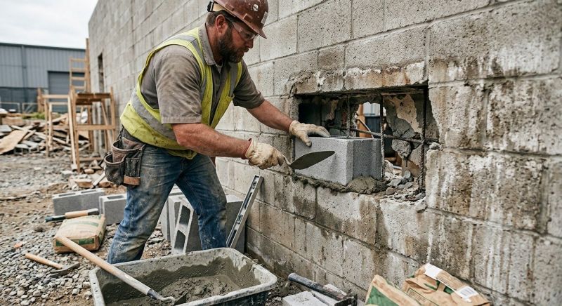 Cinder Block Wall Repair in Alva, FL