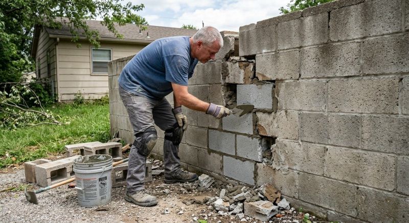 Cinder Block Wall Repair in Cape Coral, FL