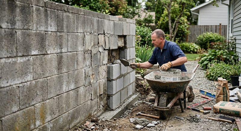 Cinder Block Wall Repair in Lee County, FL